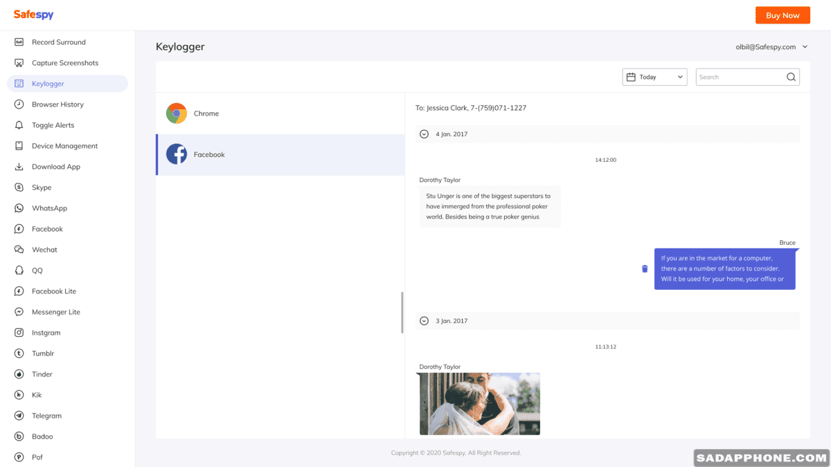 aplikasi keylogger iPhone dan Android - SafeSpy