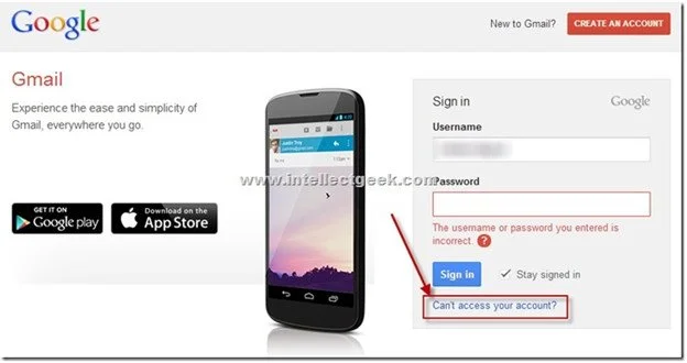 Pilih saya tidak bisa akses akun Gmail