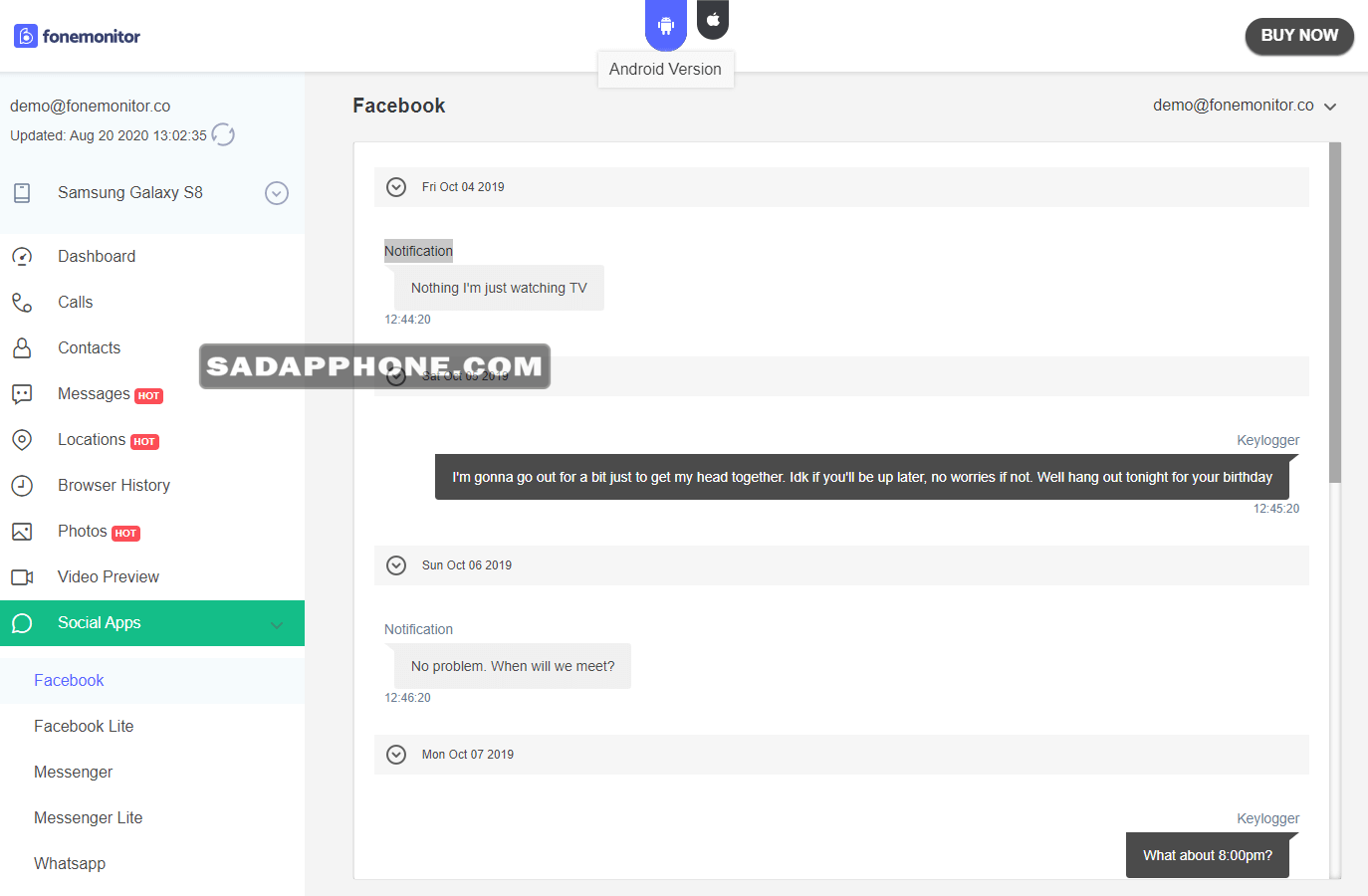 Hack Facebook Messenger Lewat HP